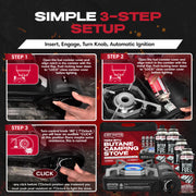 Chef Master Stove & 4 Fuel Canisters Camping Stoves