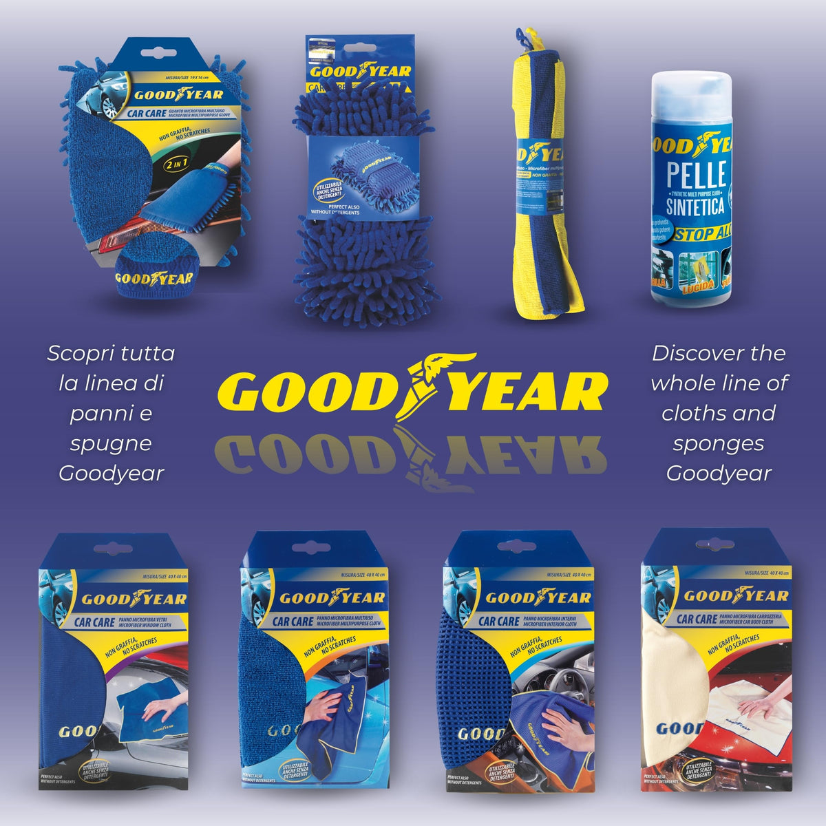 Panno in Microfibra per Vetri by Goodyear – Vetri, Microfibre., Blue, Model 77414