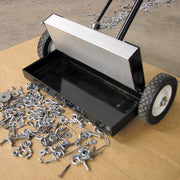 Magnetic Floor Sweeper with Release - Heavy Duty Push-Type by Master Magnetics – 5"L x 15.13"W x 48"H, Steel, Model MFSM14RX