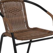 Flash Furniture Clear/Dark Brown / Table + 4 Chair / Round Table + 4 Chairs Table & Chair Sets