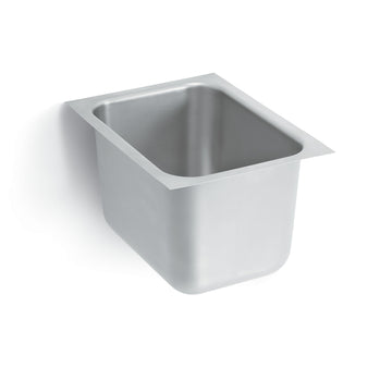 Vollrath Stainless Steel Undermount Sink, 16" Wide, Silver - 12"