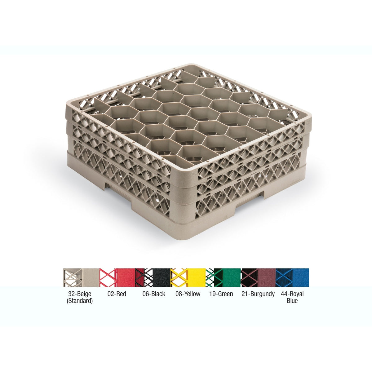 Vollrath TR18JJJJJ Traex Copolymer Plastic Glass Rack, Full Size - Yellow