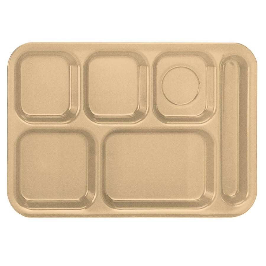 Vollrath 2015 Polypropylene Compartment Tray, 9 7/8" x 14 3/8", 24/Case - Tan
