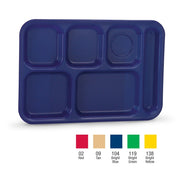 Vollrath 2015 Polypropylene Compartment Tray, 9 7/8" x 14 3/8", 24/Case - Bright Blue