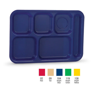 Vollrath 2015 Polypropylene Compartment Tray, 9 7/8" x 14 3/8", 24/Case - Bright Blue