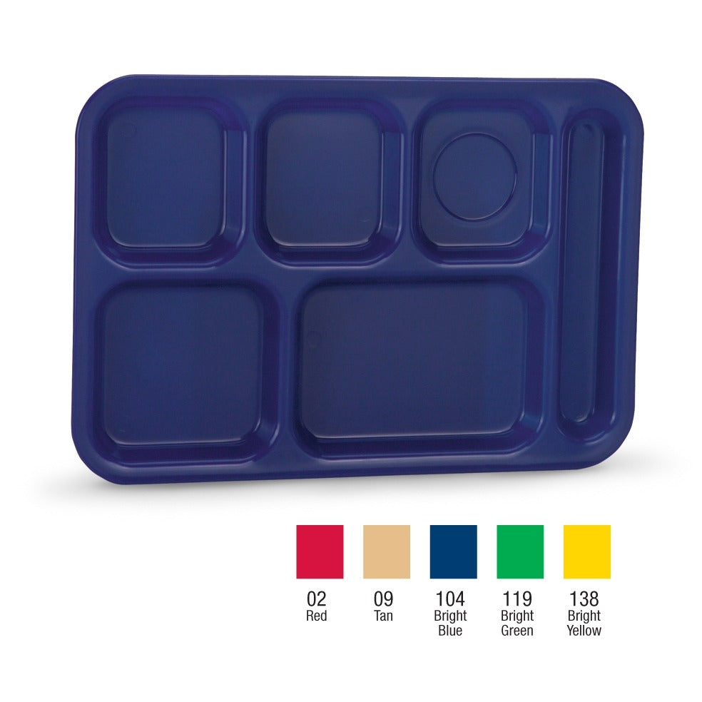 Vollrath 2015 Polypropylene Compartment Tray, 9 7/8" x 14 3/8", 24/Case - Bright Yellow