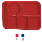 Vollrath 2614 Polypropylene Compartment Tray, 9 3/4" x 13 5/8", 24/Case - Blue