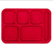 Vollrath 2615 Polypropylene Compartment Tray, 10" x 14 1/2", 24/Case - Red