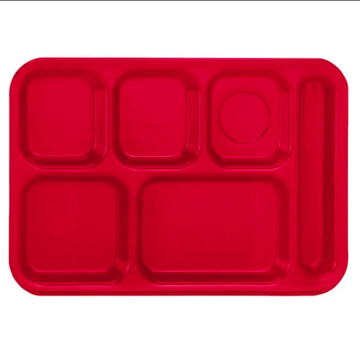 Vollrath 2615 Polypropylene Compartment Tray, 10" x 14 1/2", 24/Case - Red