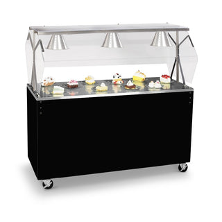 Vollrath Carbon Steel Serving Station, 39 1/2" x 60", Black - Closed Storage Door