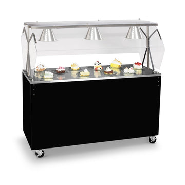 Vollrath Carbon Steel Serving Station, 39 1/2" x 60", Black - Closed Storage Door