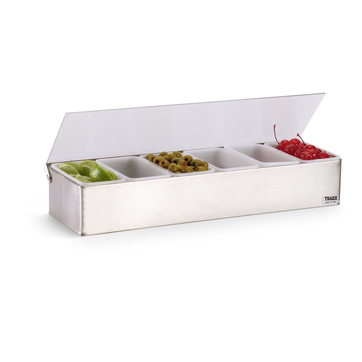 Vollrath Stainless Steel Condiment Bar, 18" Wide, Silver - 6-Compartment 6 1-Pint