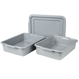 Vollrath 52619 Polyethylene Flatware Soak System, 15" x 20", Gray - Default Title