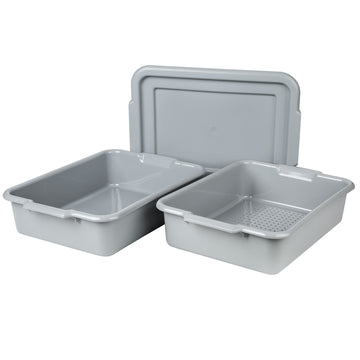 Vollrath 52619 Polyethylene Flatware Soak System, 15" x 20", Gray - Default Title