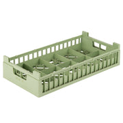 Vollrath Signature Copolymer Plastic Cup Rack, Half Size, Green - 52806 10-Compartment