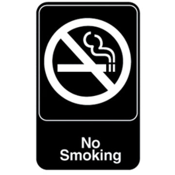 Vollrath Plastic Sign, 9" x 6" - "No Smoking"