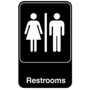 Vollrath Plastic Sign, 9" x 6" - Restrooms