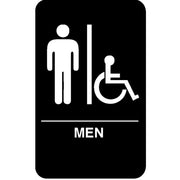 Vollrath Plastic Sign, 9" x 6" - Handicap Accessible Men's Restroom