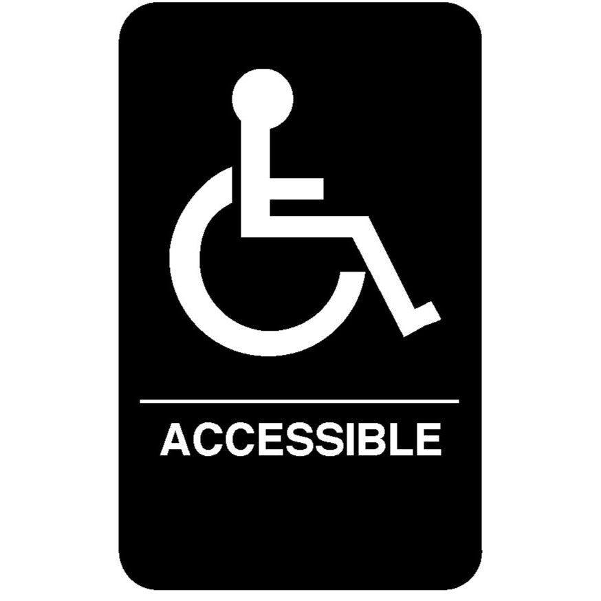 Vollrath Plastic Sign, 9" x 6" - Handicap Accessible