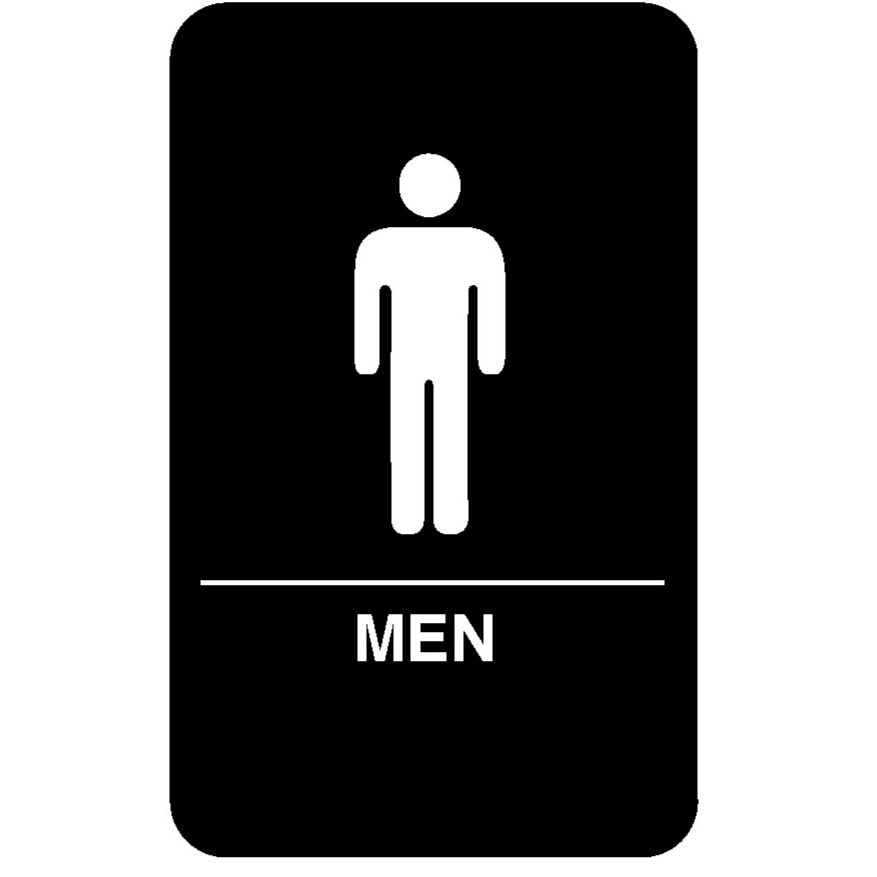 Vollrath Plastic Sign, 9" x 6" - Men's Restroom