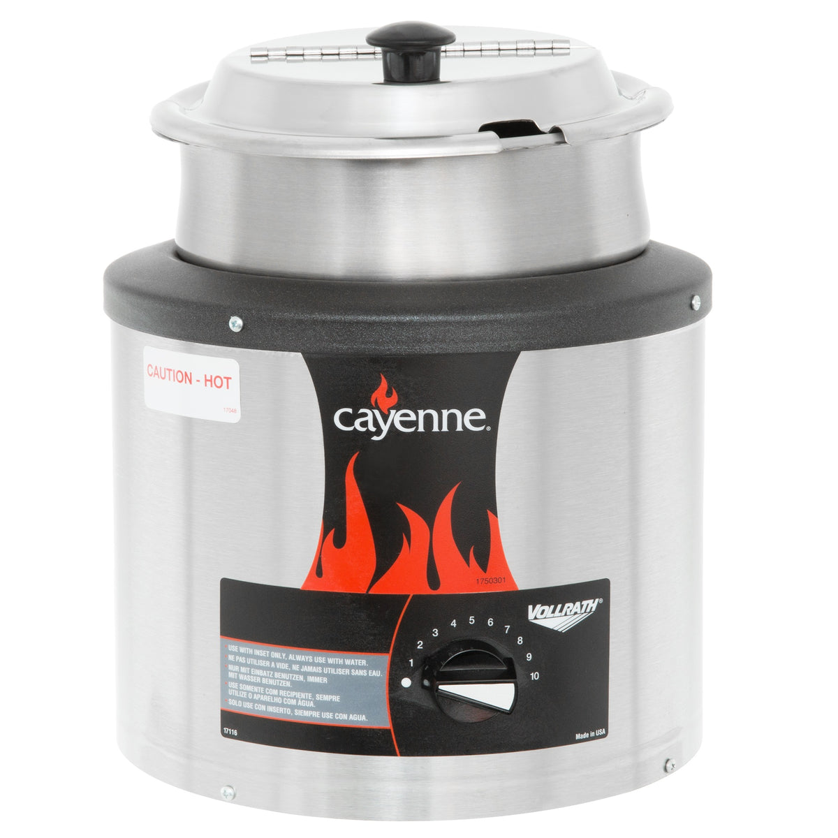 Vollrath Soup Warmer, 8 3/4" Diameter, 120V - Package Inset Hinged Cover