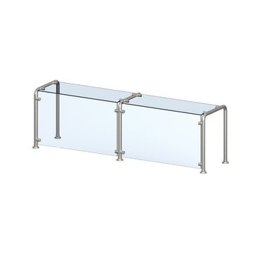 Vollrath 98627 Glass Sneeze Guard, 73" Wide, Silver - Default Title