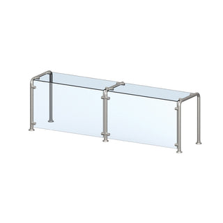 Vollrath 98628 Glass Sneeze Guard, 87" Wide, Silver - Default Title