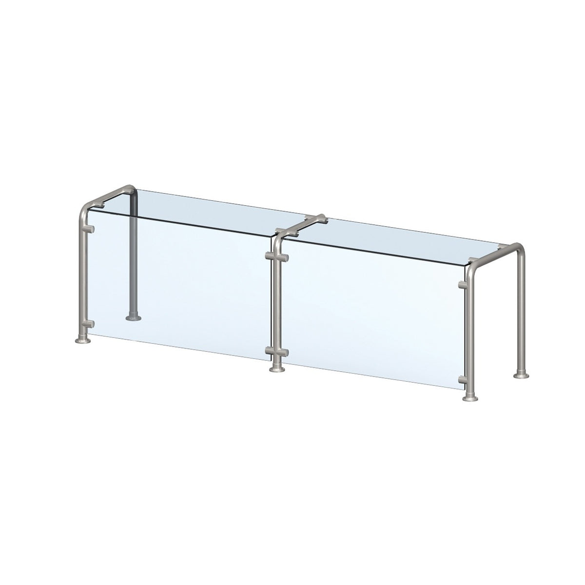 Vollrath 98650 Tempered Glass Sneeze Guard, 45" Wide, Silver - Default Title