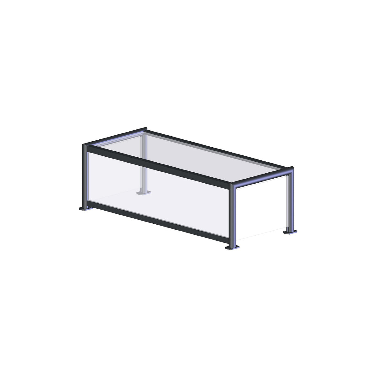 Vollrath N89267 Tempered Glass Sneeze Guard, 59" Wide, Silver - Default Title