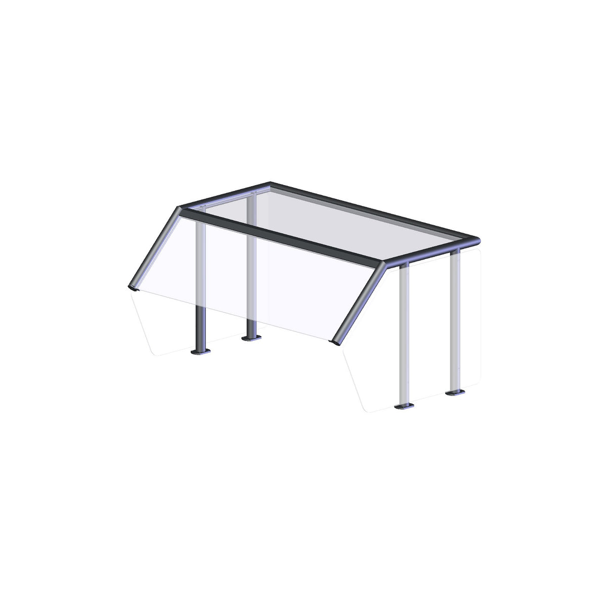 Vollrath N89289 Tempered Glass Sneeze Guard, 87" Wide, Silver - photo 2