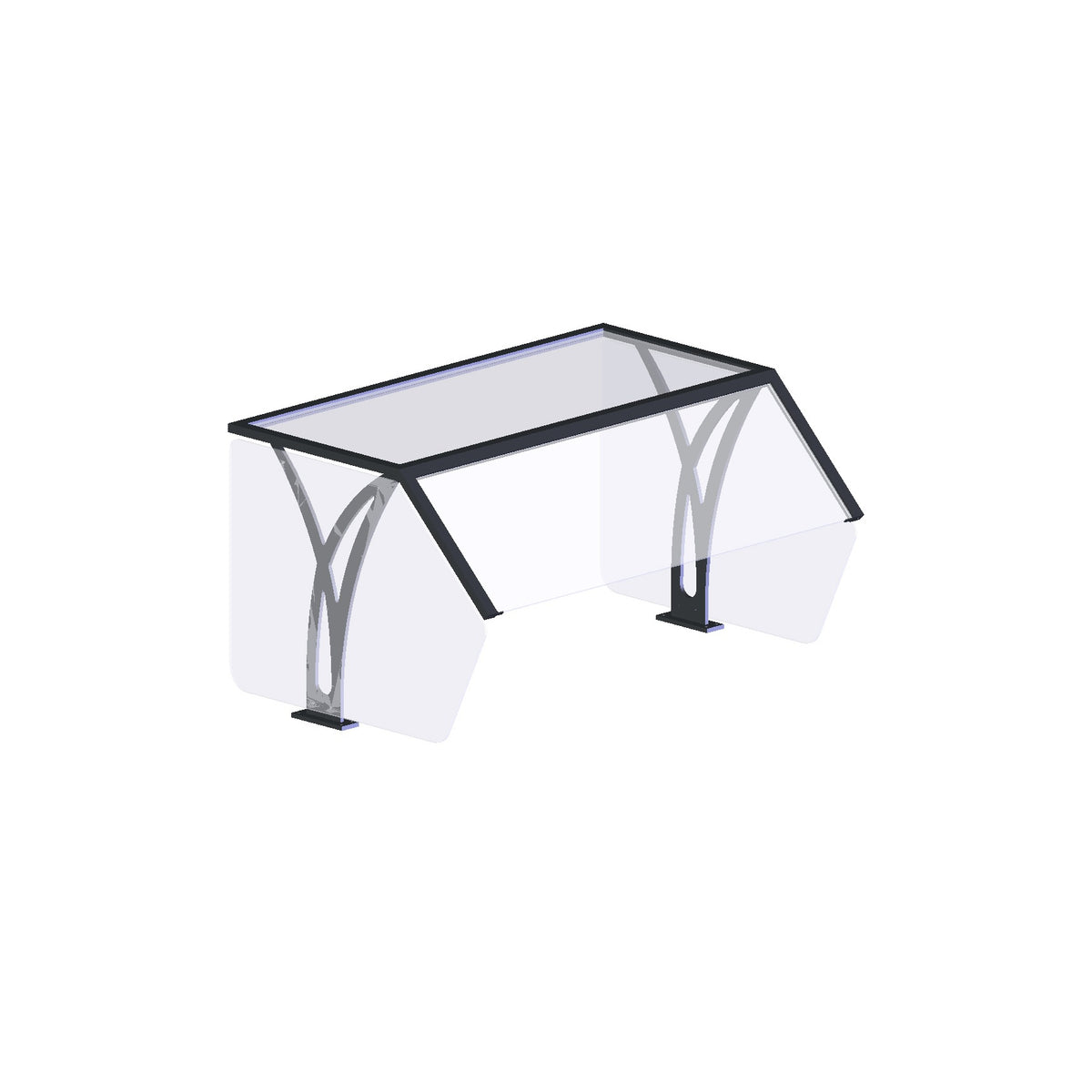 Vollrath N98401 Glass Sneeze Guard, 45" Wide, Black - photo 2
