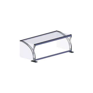Vollrath N98419 Tempered Glass Sneeze Guard, 87" Wide, White - Default Title
