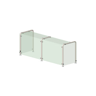 Vollrath N98626 Tempered Glass Sneeze Guard, 59" Wide, Silver - Default Title