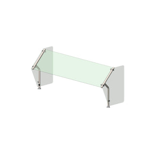 Vollrath N98636 Tempered Glass Sneeze Guard, 87" Wide, Silver - Default Title