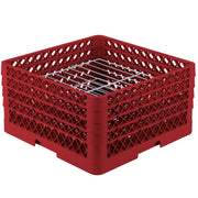 Vollrath PM2209-4 Traex Copolymer Plastic Plate Rack, Full Size - Red