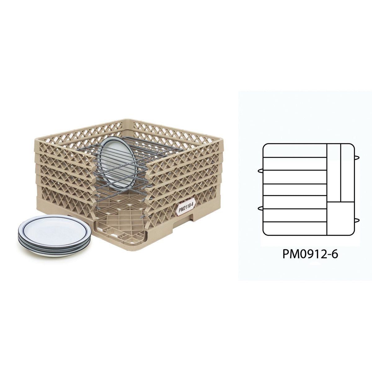 Vollrath PM2209-4 Traex Copolymer Plastic Plate Rack, Full Size - Beige