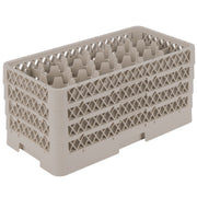 Vollrath Traex Copolymer Plastic Glass Rack, Half Size, Beige - 17-Compartment