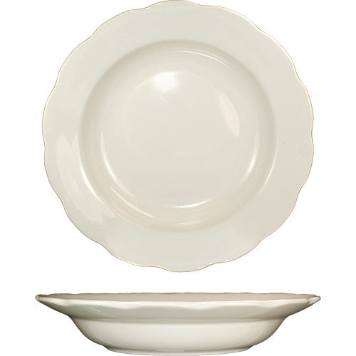 International Tableware Victoria Stoneware Pasta Bowl, Ivory, 12/Case - 20 oz.
