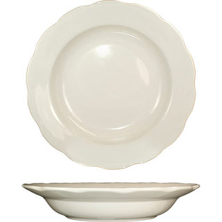 International Tableware Victoria Stoneware Pasta Bowl, Ivory, 12/Case - 20 oz.