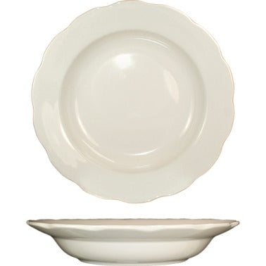 International Tableware Victoria Stoneware Pasta Bowl, Ivory, 12/Case - 26 oz.