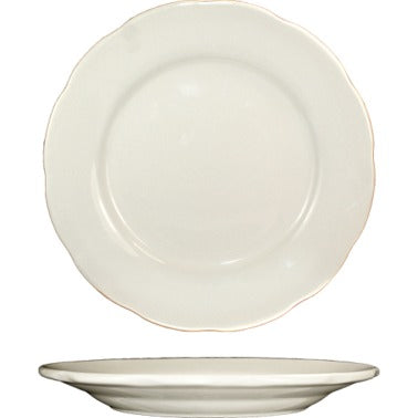 International Tableware Victoria Stoneware Plate, Ivory - 7 3/8"
