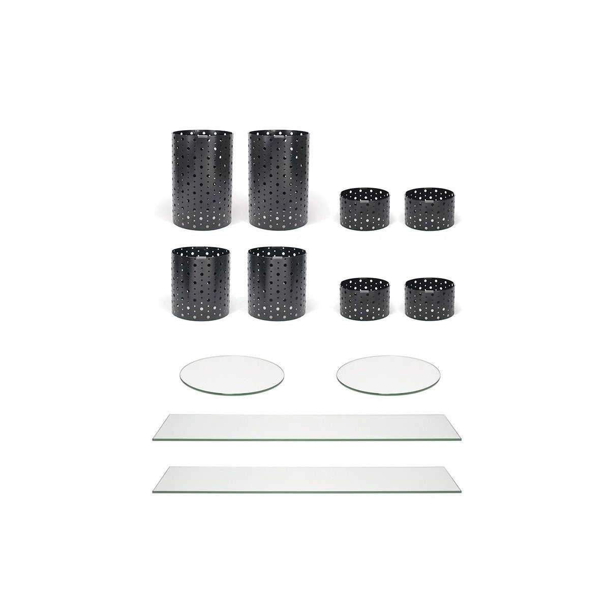 Front of the House Dots Riser Set, 14" x 36" - Black Clear