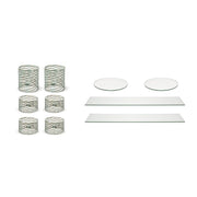 Front of the House Patina Riser Set, 8" x 36", Silver - Clear Glass