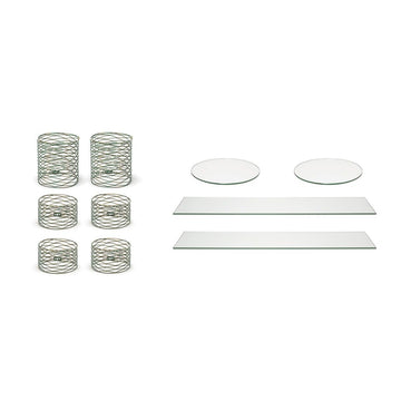Front of the House Patina Riser Set, 8" x 36", Silver - Clear Glass