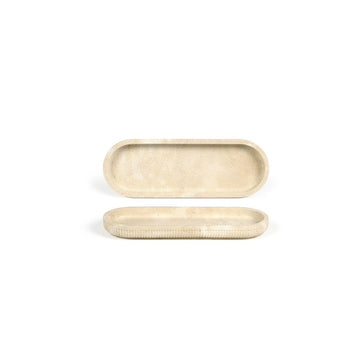 room360 Casablanca Resin Amenity Tray, 3 1/2" x 10", 6/Case - Beige