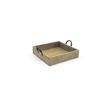 room360 Asheville Wood Serving Tray, Brown, 4/Case - 9 3/4"