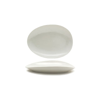 Front of the House DOS030BEP20 Tides Porcelain Plate, 8 3/4" x 12", Ivory, 2/Case - Default Title