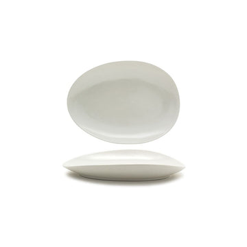Front of the House DOS030BEP20 Tides Porcelain Plate, 8 3/4" x 12", Ivory, 2/Case - Default Title