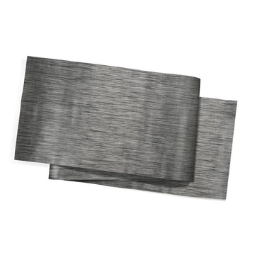Front of the House Metroweave Vinyl Table Runner, 14" x 72", 2/Pack - Black Tweed