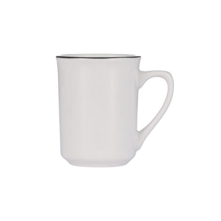 Libbey Porcelana Linea Porcelain Mug, 8.5 oz., 36/Case - Black Bright White White